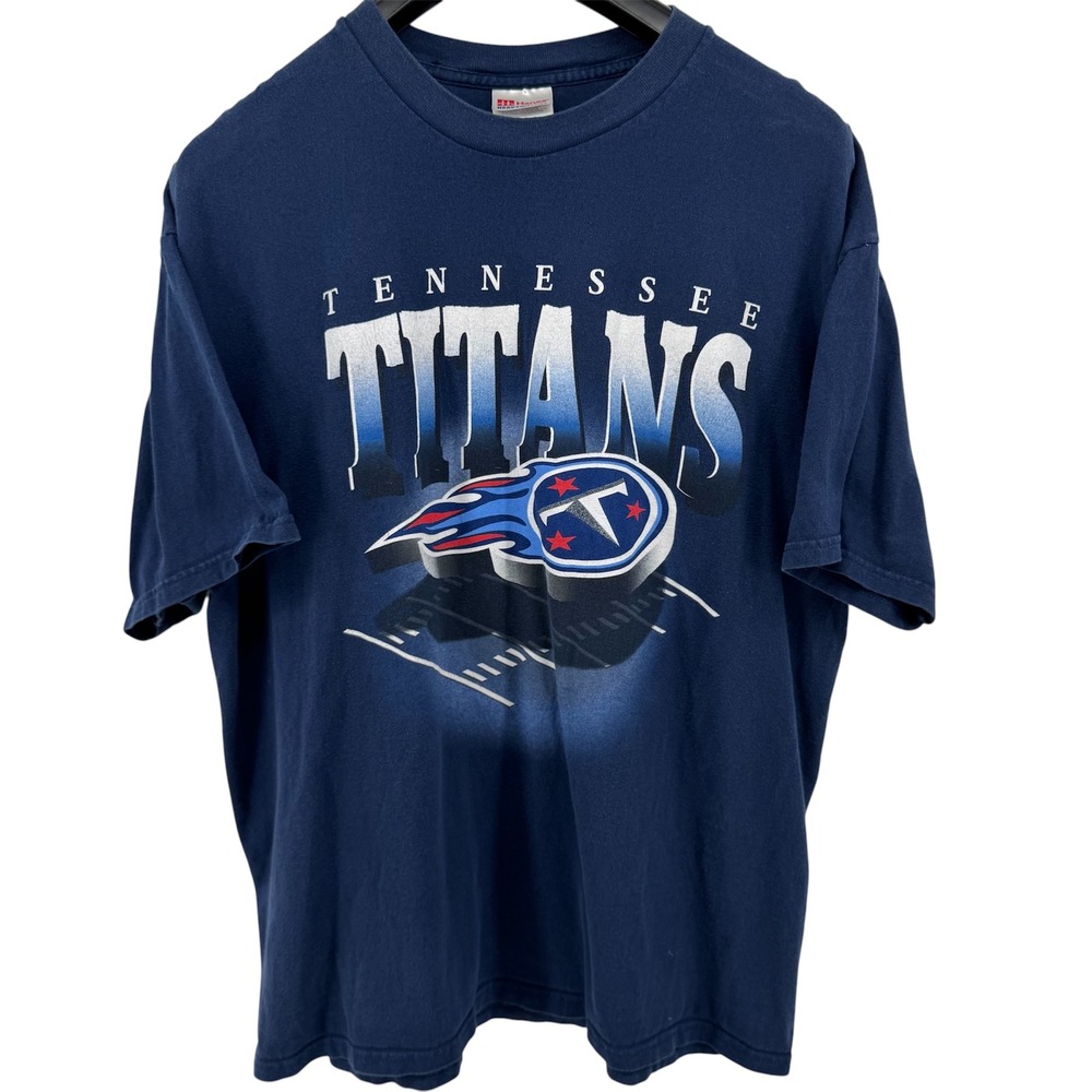 Vintage Tennessee Titans T-Shirt Mens XL Navy Blue‎ NFL Graphic Short Sleeve Tee